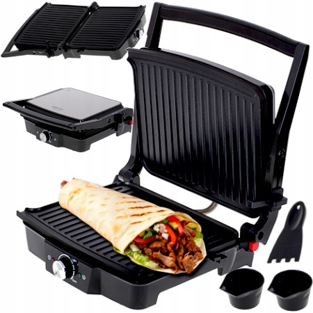  Kontakt, Panini, faltbar, traditioneller Elektrogrill Camry CR 3061 schwarz 2500 W + Produktgarantiekarte