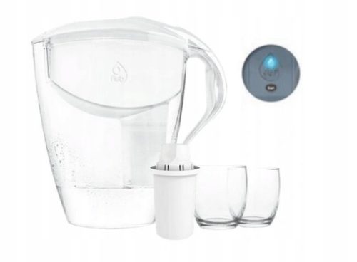  Dafi ASTRA LED 3L Filterkrug Weiß + 2x Gläser + 3 l transparenter Filter