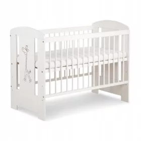  Klupś-Hen Safari Giraffe Holzbett 60 x 120 cm weiß