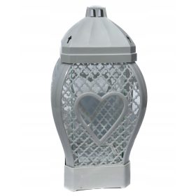  Kerzenlaterne Glamour Heart Openwork Large schwarz 37cm