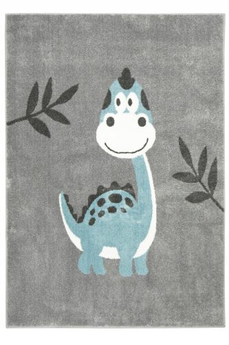  120x170 cm GRAUER TÜRKIS-DINOSAURIER-TEPPICH FÜR KINDER