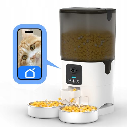  AUTOMATISCHER DOPPELTER KATZENFUTTERSPENDER 7L MIT HD1080P-KAMERA Wi-Fi