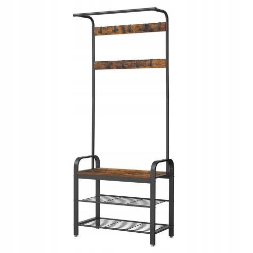  Vasagle Schuhschrank mit Sitzfläche 72 x 183 x 33,7 cm in Schwarz, Brauntönen