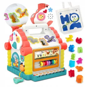    Hola Educational House-Sortierer + weiße Hola-Einkaufstasche