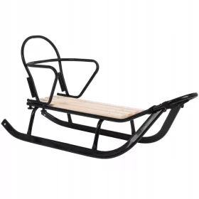    Großer traditioneller Metallschlitten JEE + RÜCKENLEHNE für Kinder und Erwachsene 150 kg