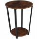  TecTake Tisch 1 rund, 50 x 50 x 62,5 cm, Brauntöne