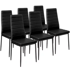  TecTake Stuhl, Kunstleder, Beigetöne, 6-tlg.