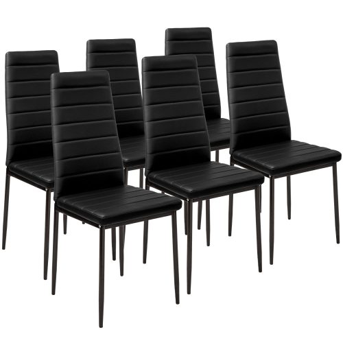  TecTake Stuhl, Kunstleder, Beigetöne, 6-tlg.