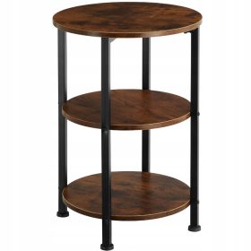  TecTake Colchester Tisch, rund, 40 x 40 x 61 cm, Brauntöne