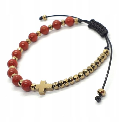  Rosenkranz-Armband zur Hand – Roter Jaspis