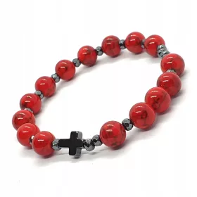  Rotes Howlith-Rosenkranz-Armband
