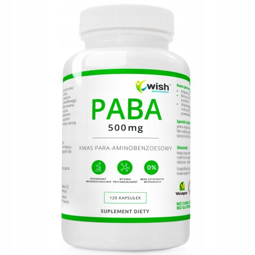 PABA 500mg - Kapseln für schöne Haut und Haare, Vitamin B10, Jugendelixier, Vege Produkt