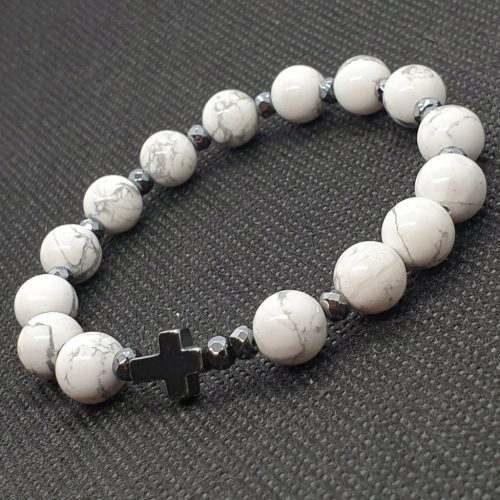 Howlith-weißes Rosenkranz-Armband