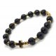  Rosenkranz-Armband an der Hand, schwarzer Onyx mit Facette