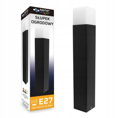  Quadratischer Lichtmast Masterled E27 51 cm schwarz