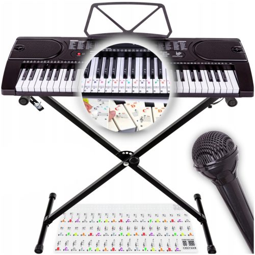  SET Orgel-TASTATURSTÄNDER mit MIKROFON-TISCHPLATTE für Notenblätter, KOSTENLOSE AUFKLEBER