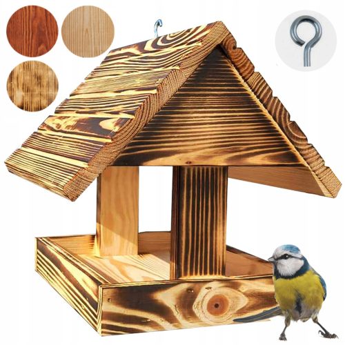 Boxen (Häuser) und Vogelhäuschen VOGELFUTTERHAUS aus gebranntem Holz Wood4