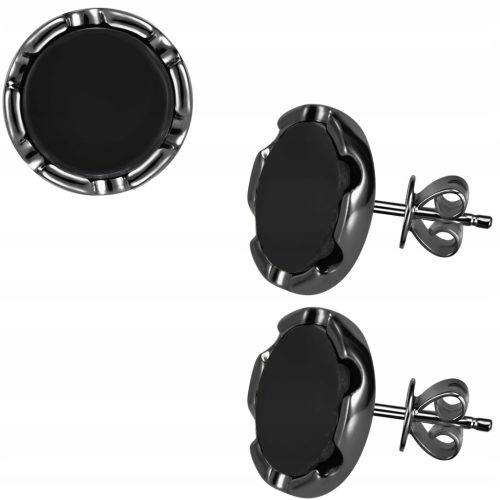  HERREN-OHRRINGE AUS SILBER, RHODINIERT, SCHWARZ Ohrstecker, Ohrstecker für Herren, Silber