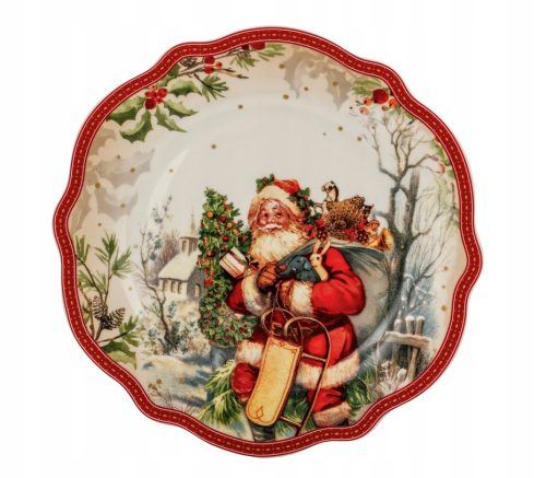  4 x Dessertteller Weihnachten Weihnachtsmann Set