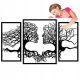  DURCHBRUCHGEMÄLDE WANDDEKORATION 3D BAUM FÜR DAS WOHNZIMMER PANEELE TRIPTIQUE LARGE XL