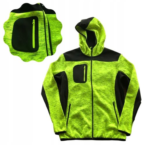 Herren Damen Kapuzenpullover WARM PROTECTIVE SOFTSHELL gelbe Strickware 3XL