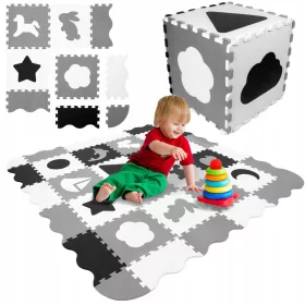    PÄDAGOGISCHER SCHAUMSTOFFMATTEN-PUZZLESTIFT 53 EL 1 CM WÜRFEL 3 IN 1 GROSSE DICKE