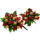 Ein Blumenstrauß für ein Friedhofsgrab