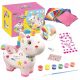  Einhorn-Sparschwein zum Malen, Malen, Pinsel, Aufkleber, Diamanten, Geschenk