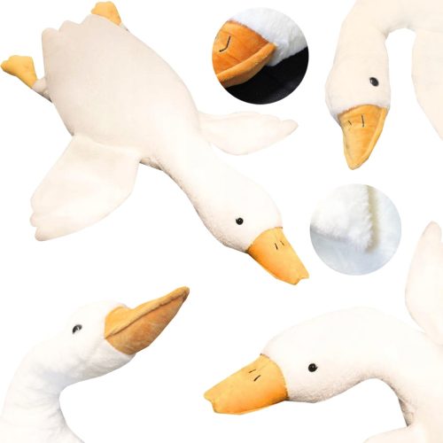  MASKOTTCHENKISSEN, PLÜSCH, GANS, ENTE, GROSS 110 cm