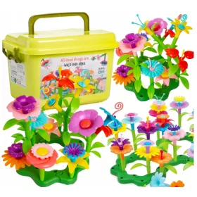    GROSSER SATZ BLÖCKE BLUMEN XXXXL BAUBLUMEN GARTEN 135 ELEMENTE