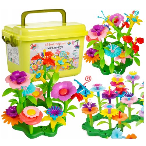  GROSSER SATZ BLÖCKE BLUMEN XXXXL BAUBLUMEN GARTEN 135 ELEMENTE