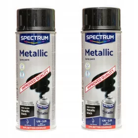 2x SCHWARZ-METALLISCHES ACRYL-GLANZLACKSPRAY 400 ml