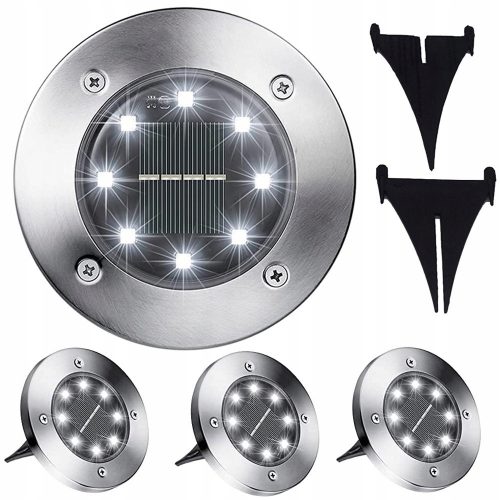  Verk Group eingebettete Solarlampe Silber 13 cm 4 Stk.