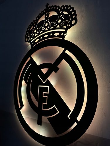 Bilder an der Wand FC Real Madrid 3D-Wandbild aus Holz, Fußballwappen, Geschenk