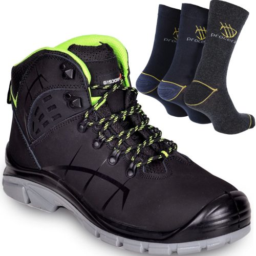 Arbeitsschuhe, Stiefeletten Procera JUPITER S1 Sicherheitsschuhe aus NUBUK-Leder, Größe 39
