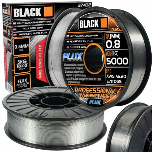 SELBSTSCHÜTZENDER SCHWEIßDRAHT 0,8 mm 5000 g 5 kg Flussmittel SCHWARZ