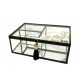  Glasschatulle, Schmuckschatulle aus Metall
