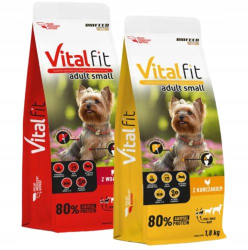  BIOFEED Trockenfutter für Hunde kleiner Rassen Rind 1,8 kg + Huhn 1,8 kg