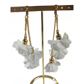  Clips lange hängende goldene Seidenblumen c79