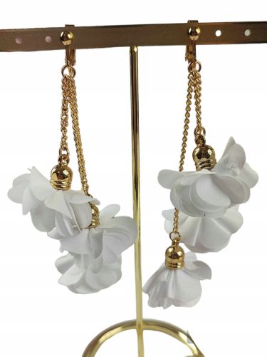  Clips lange hängende goldene Seidenblumen c79