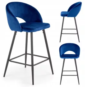  Halmar Hocker, Blautöne, 89 cm, Stoff