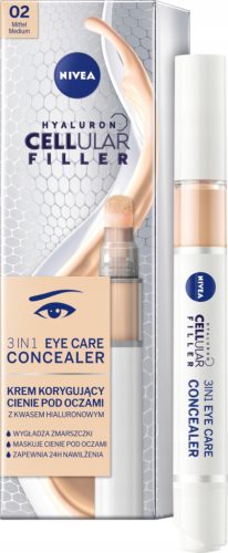  NIVEA Hyaluron Cellular Filler 3in1 Creme zur Korrektur dunkler Augenringe, helle Farbe, 4 ml