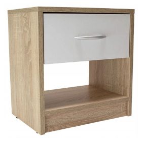    SCHRANK GEKLEIDET NACHTSTÄNDER TISCH NAKA WEISSE SONOMA EICHE