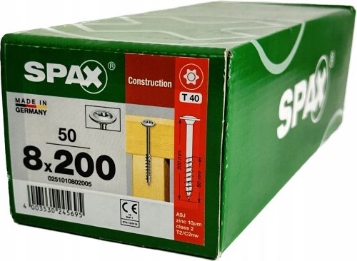 Spax-Holzschrauben 8 x 200 mm 50 Stk.