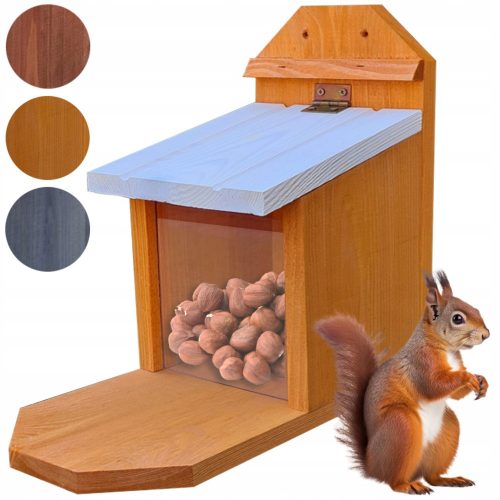  EICHHÖRNCHENFUTTER, Holz, Haus – Solide, einfach zu montieren, 3 Farben