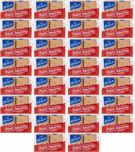 Krakuski Petit Beurre 50x50g - Buttrige, knusprige Kekse perfekt zum Tee oder Kaffee