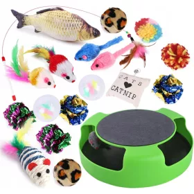    BestHurt Katzentunnel, Set mit 19 Spielzeugen, Laser-Katzenspielzeug