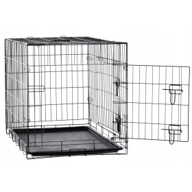    Zwingerkäfig, Laufstall, Transporter für Hunde und Katzen, 107x69x75,5cm, Metall L