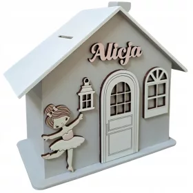  HOLZ, GROßES XXL Sparschwein, mit Namen, TOLLES Geschenk