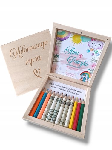  Spardose, Geschenk für das Brautpaar, Hochzeit, Buntstifte